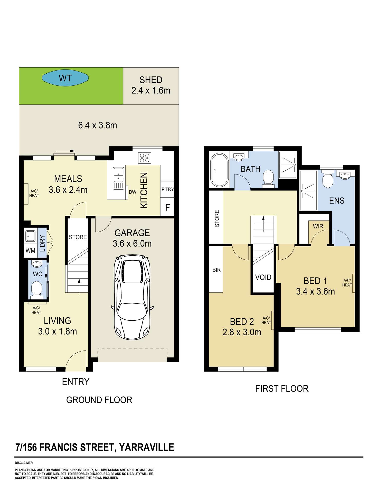 Floorplan of Homely townhouse listing, 7/156 Francis Street, Yarraville VIC 3013