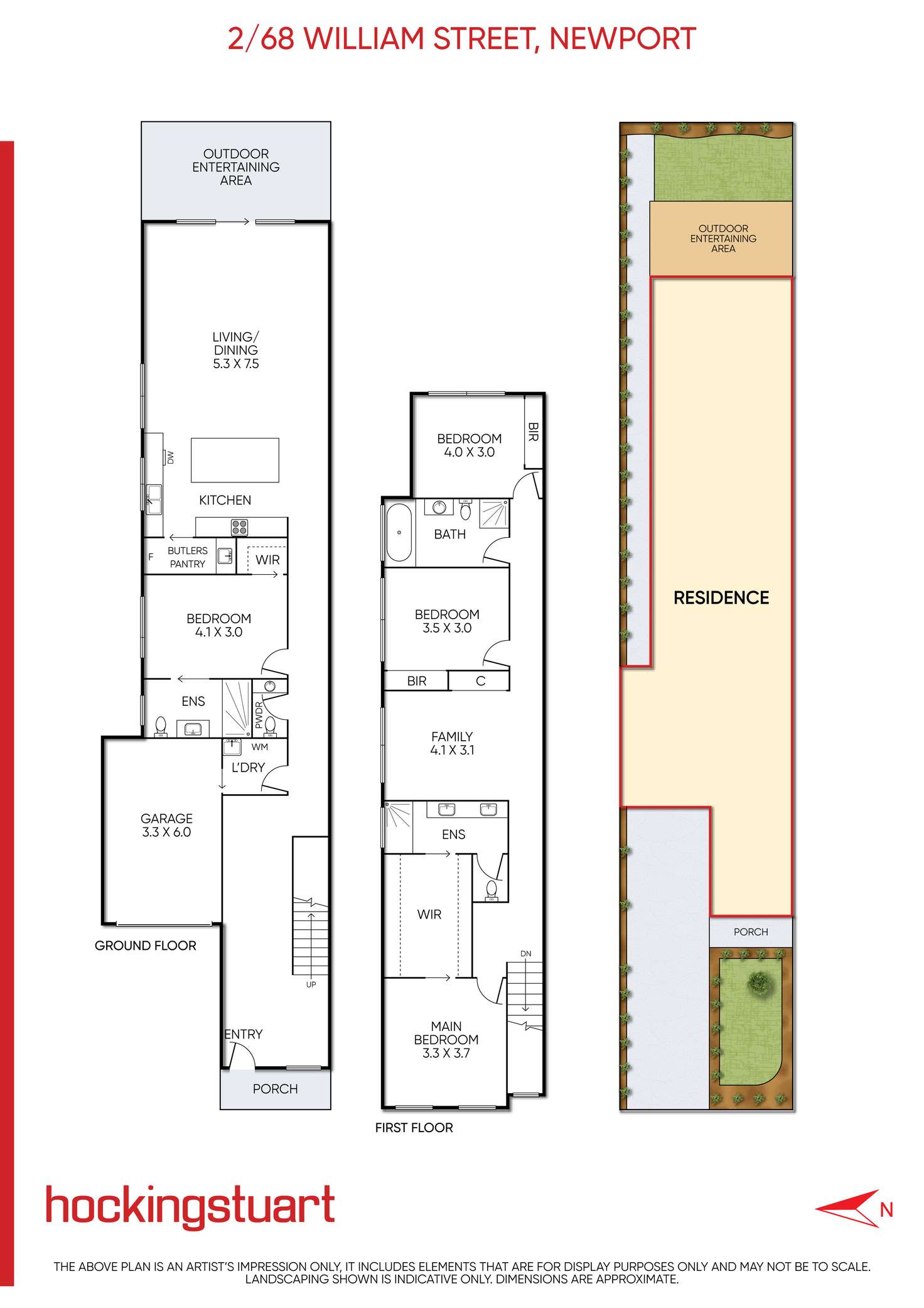 Floorplan of Homely townhouse listing, 2/68 William Street, Newport VIC 3015