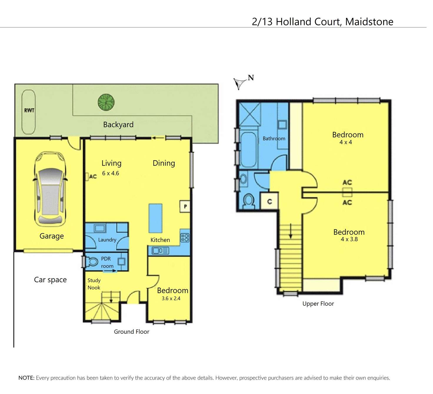 Floorplan of Homely townhouse listing, 2/13 Holland Court, Maidstone VIC 3012
