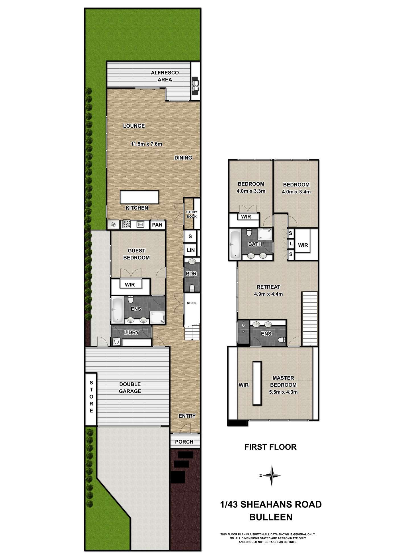 Floorplan of Homely townhouse listing, 43 Sheahans Road, Bulleen VIC 3105