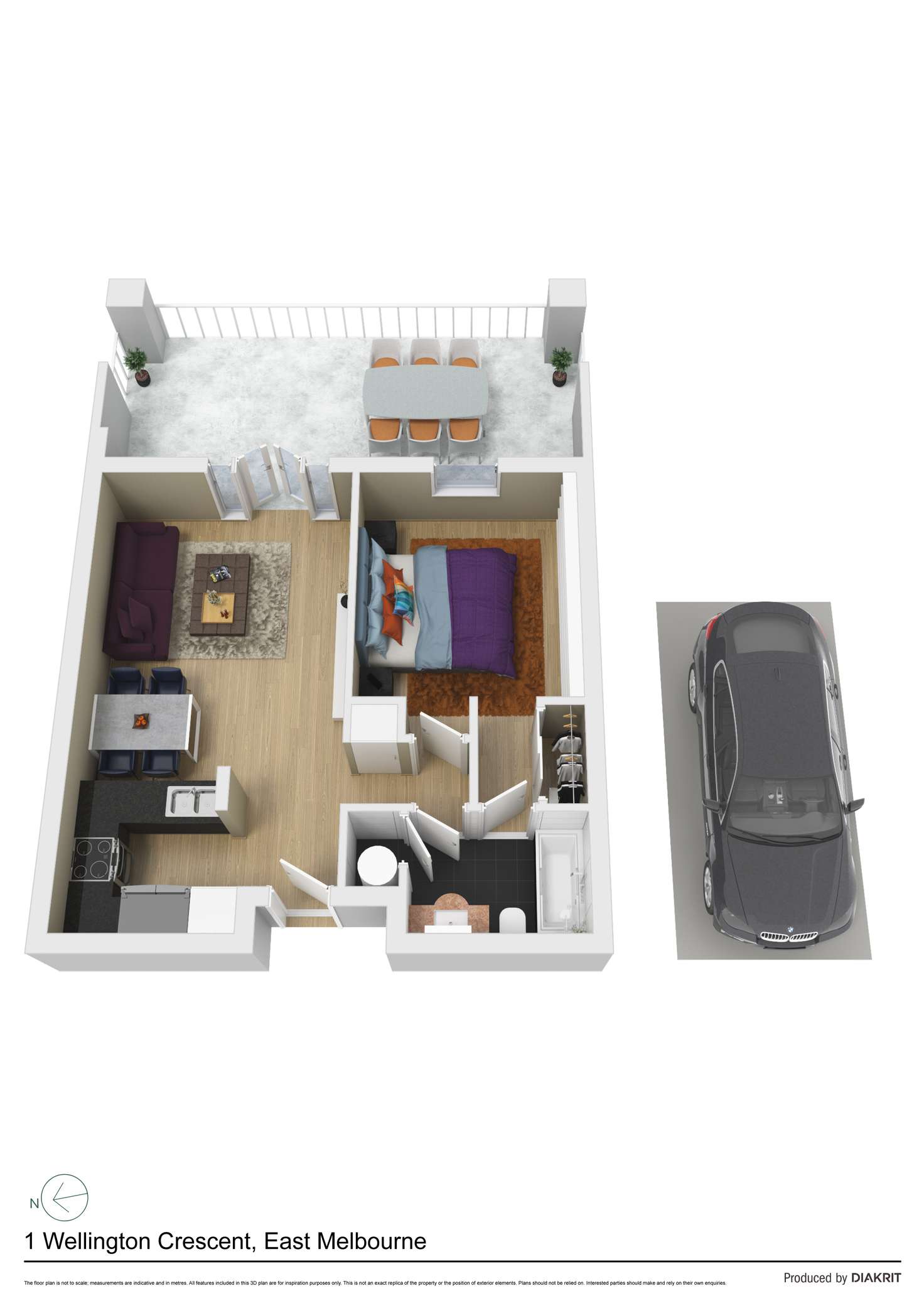 Floorplan of Homely apartment listing, 13/1 Wellington Crescent, East Melbourne VIC 3002