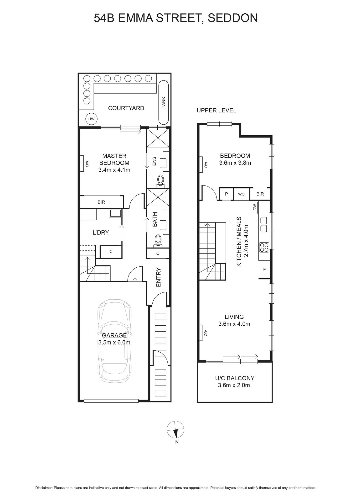 Floorplan of Homely townhouse listing, 54B Emma Street, Seddon VIC 3011