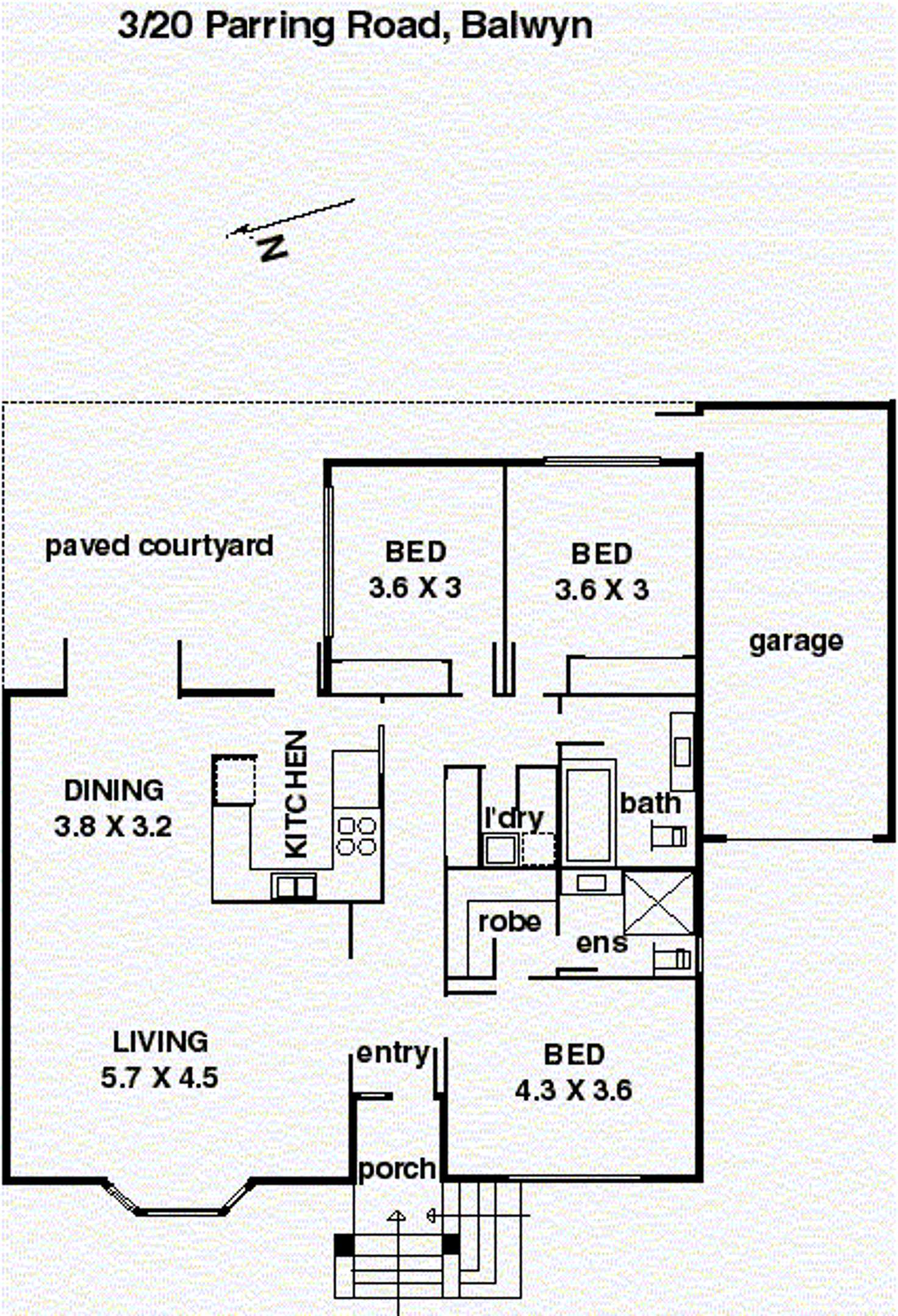 Floorplan of Homely unit listing, 3/20 Parring Road, Balwyn VIC 3103