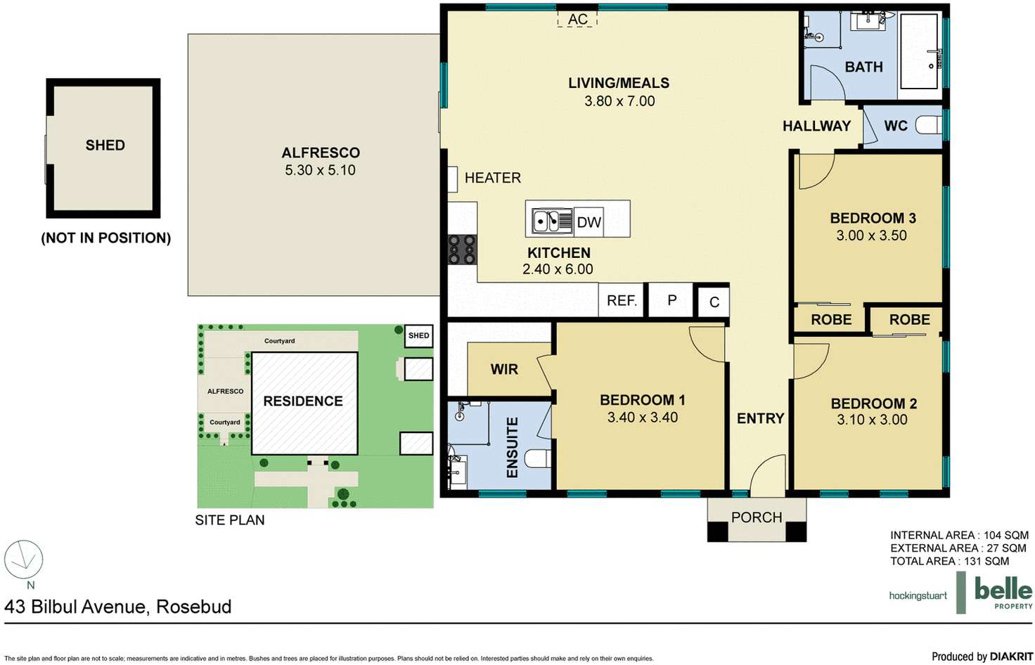 Floorplan of Homely house listing, 43 Bilbul Avenue, Rosebud VIC 3939
