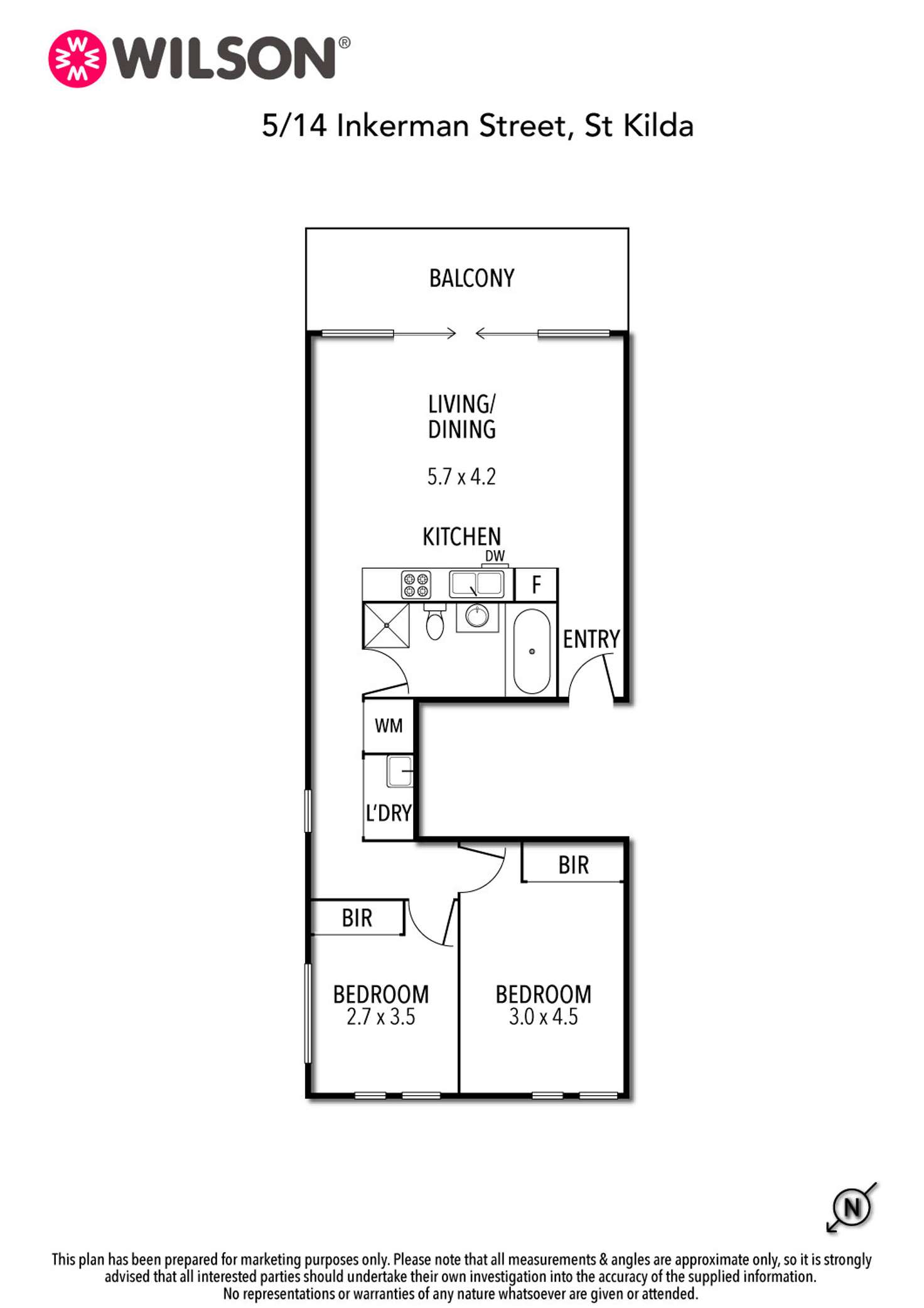 Floorplan of Homely apartment listing, 5/14 Inkerman Street, St Kilda VIC 3182