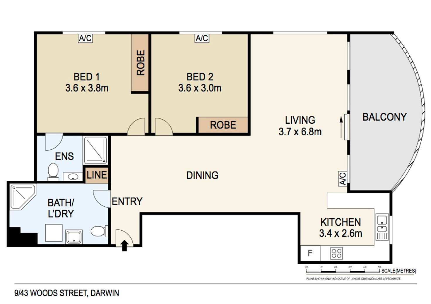 Floorplan of Homely unit listing, 9/43 Woods Street, Darwin City NT 800