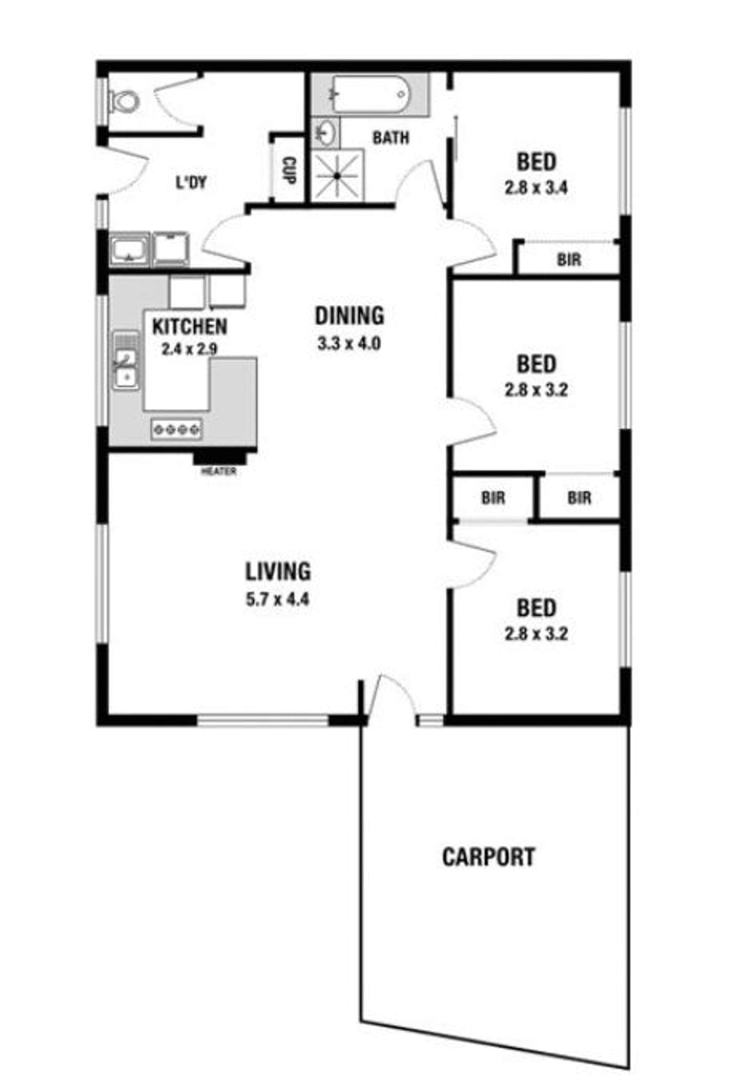 Floorplan of Homely unit listing, 1/4 Telford Court, Sunshine North VIC 3020