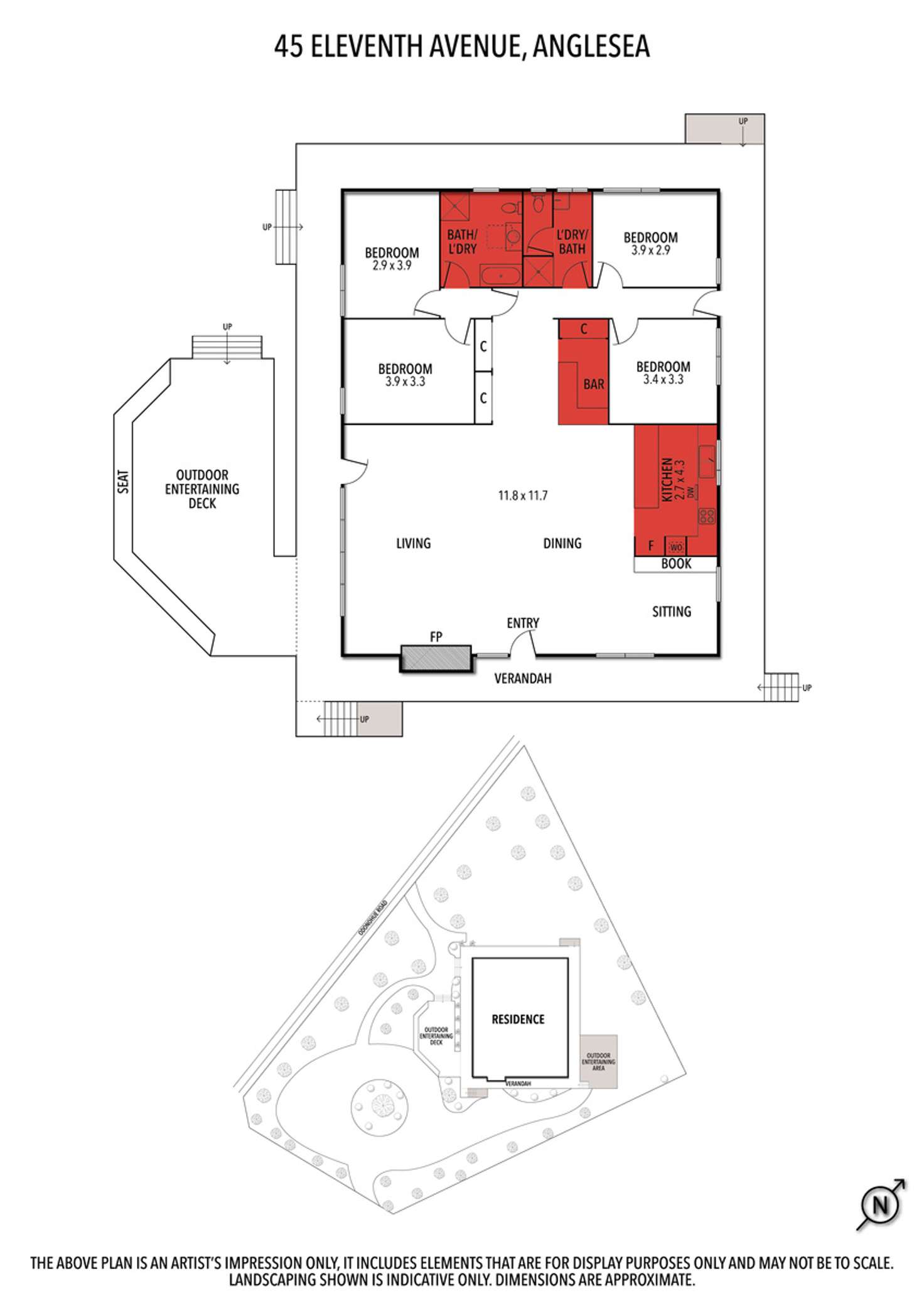 Floorplan of Homely house listing, 45 Eleventh Avenue, Anglesea VIC 3230