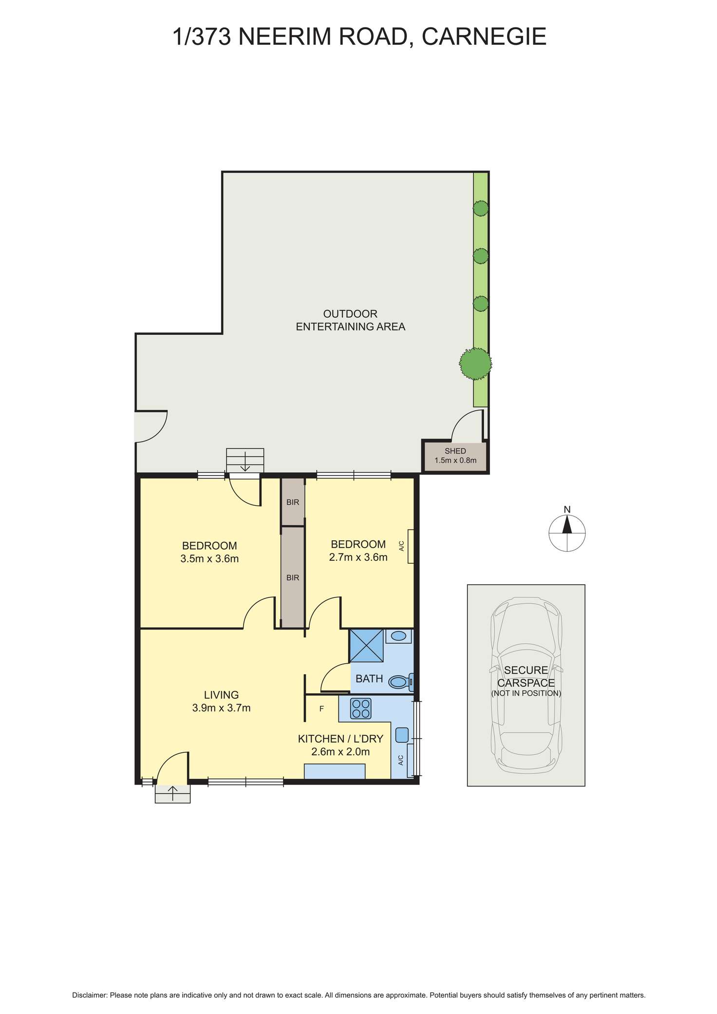 Floorplan of Homely apartment listing, 1/373 Neerim Road, Carnegie VIC 3163