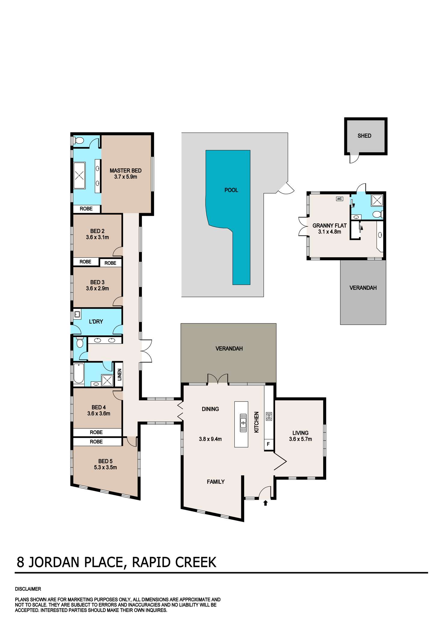 Floorplan of Homely house listing, 8 Jordan Place, Rapid Creek NT 810