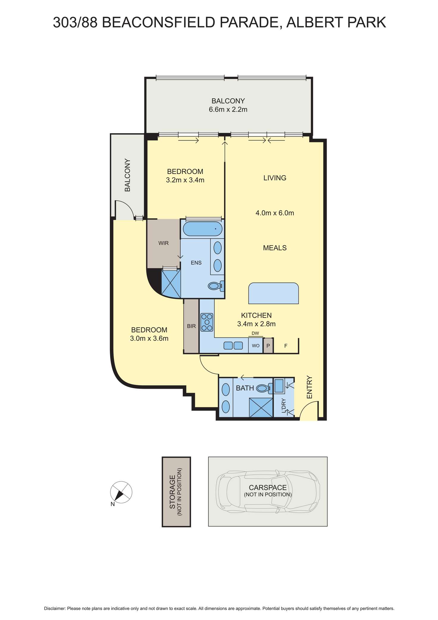Floorplan of Homely apartment listing, 303/88 Beaconsfield Parade, Albert Park VIC 3206