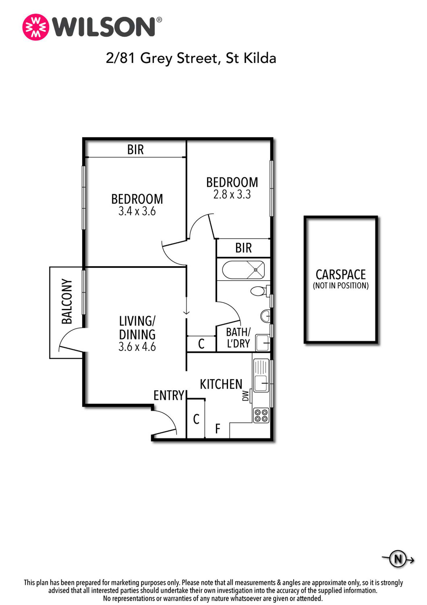 Floorplan of Homely apartment listing, 2/81 Grey Street, St Kilda VIC 3182