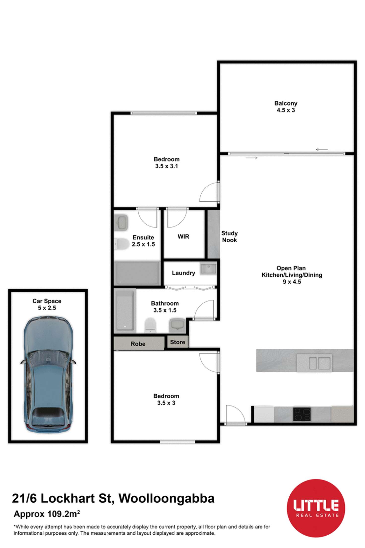 Floorplan of Homely apartment listing, 21/4-6 Lockhart Street, Woolloongabba QLD 4102
