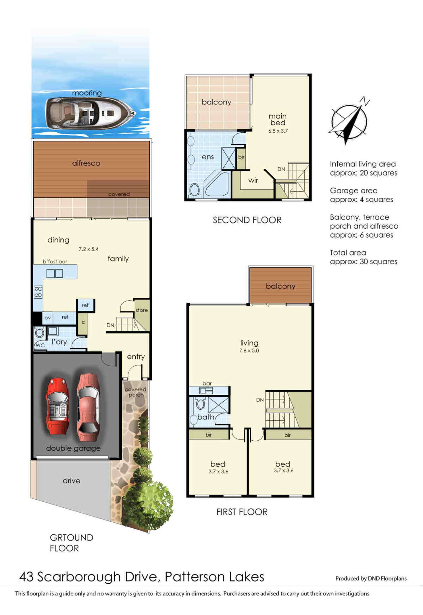Floorplan of Homely townhouse listing, 43 Scarborough Drive, Patterson Lakes VIC 3197