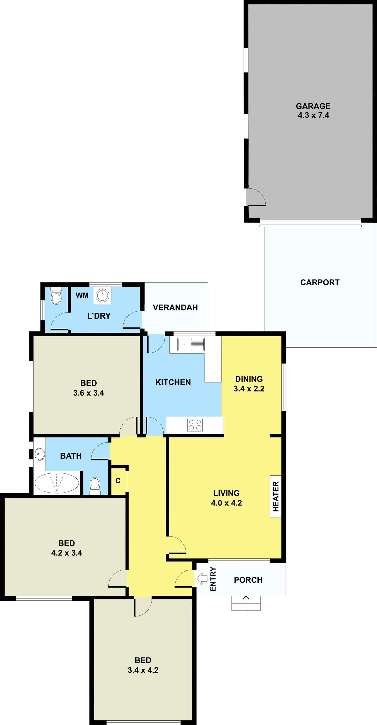 Floorplan of Homely house listing, 60 Benjamin Street, Sunshine VIC 3020
