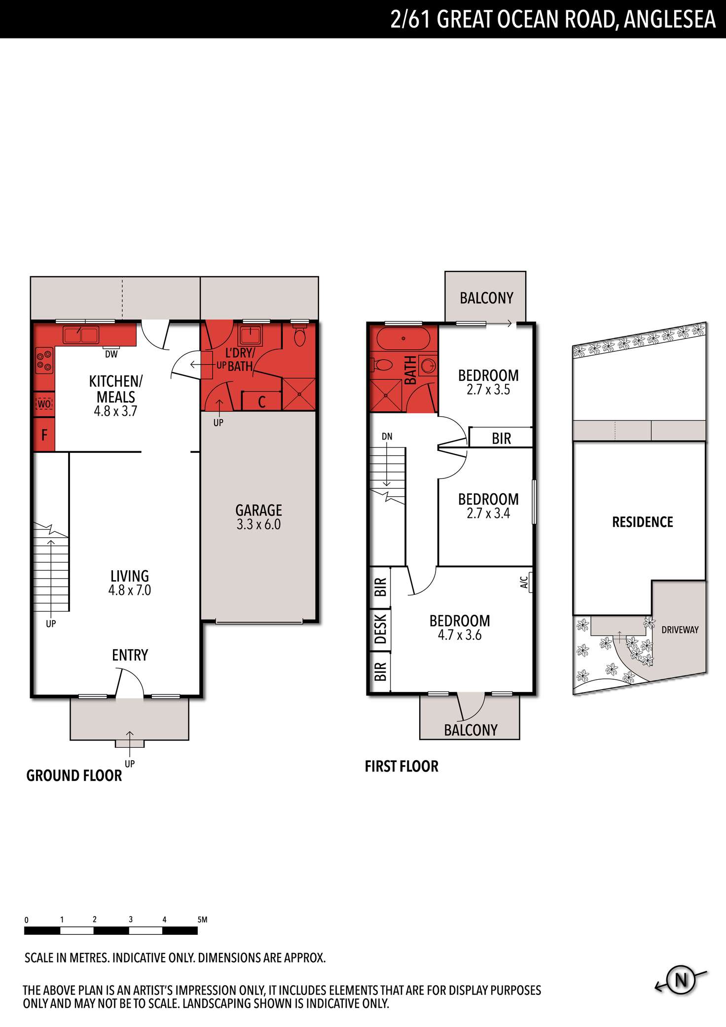 Floorplan of Homely townhouse listing, 2/61 Great Ocean Road, Anglesea VIC 3230