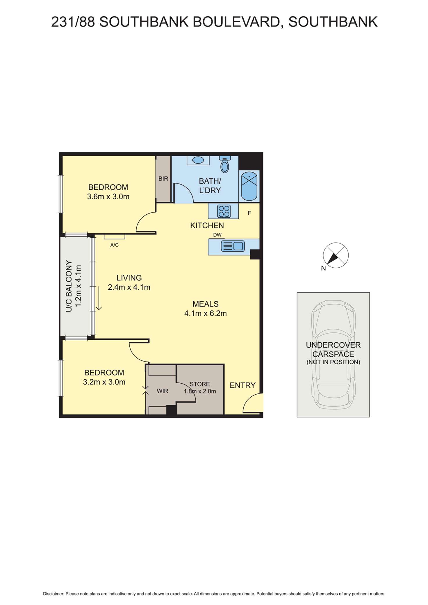 Floorplan of Homely apartment listing, 231/88 Southbank Boulevard, Southbank VIC 3006