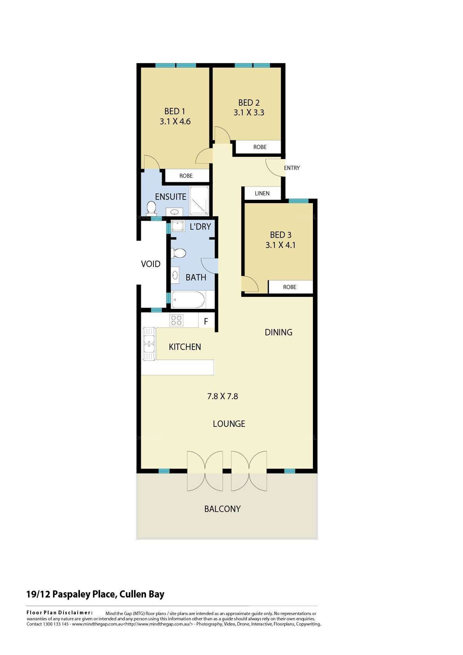 Floorplan of Homely unit listing, 19/12 Paspaley Place, Larrakeyah NT 820