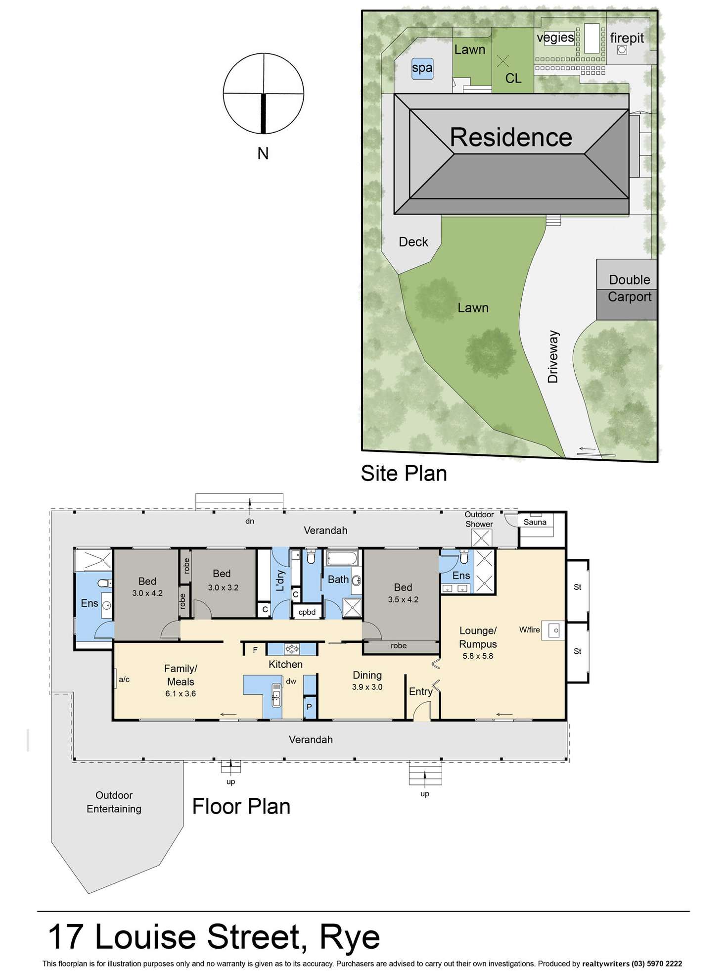 Floorplan of Homely house listing, 17 Louise Street, Rye VIC 3941