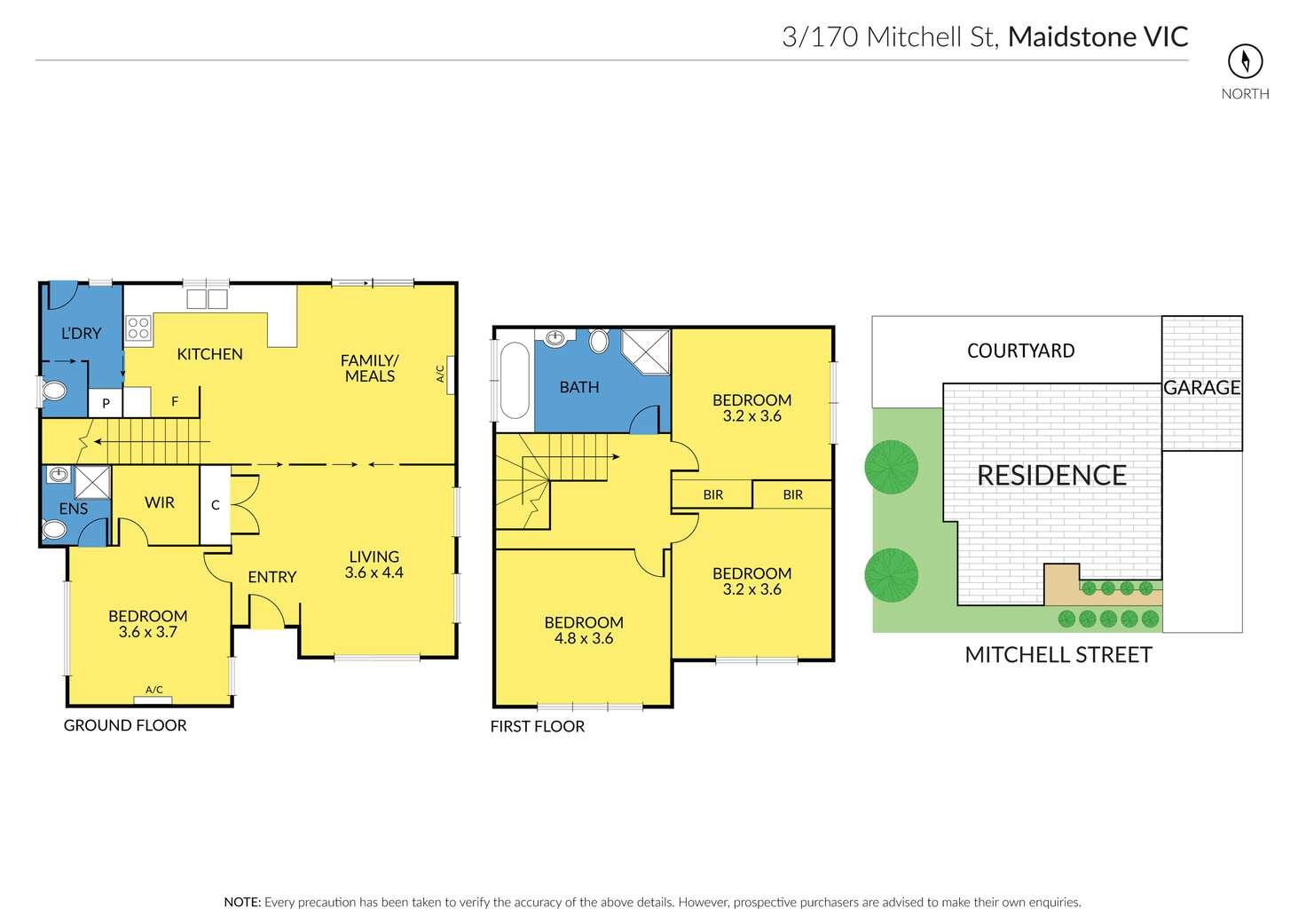 Floorplan of Homely townhouse listing, 3/170 Mitchell Street, Maidstone VIC 3012