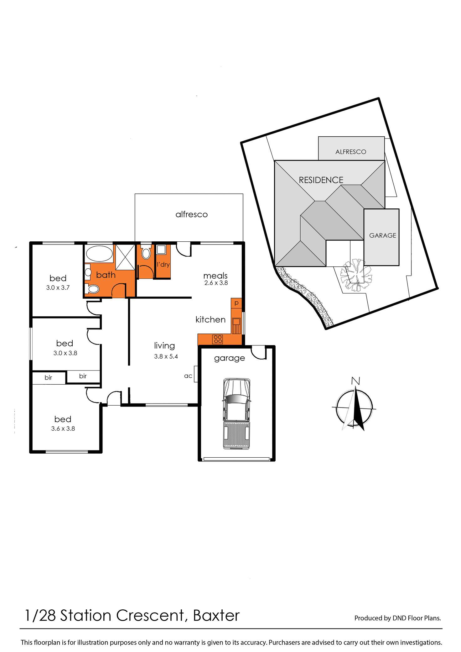 Floorplan of Homely house listing, 1/28 Station Crescent, Baxter VIC 3911