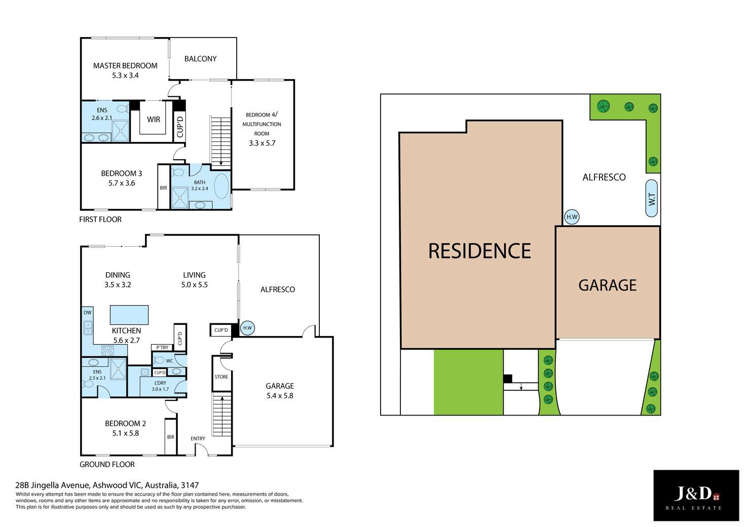 Floorplan of Homely townhouse listing, 28b Jingella Avenue, Ashwood VIC 3147