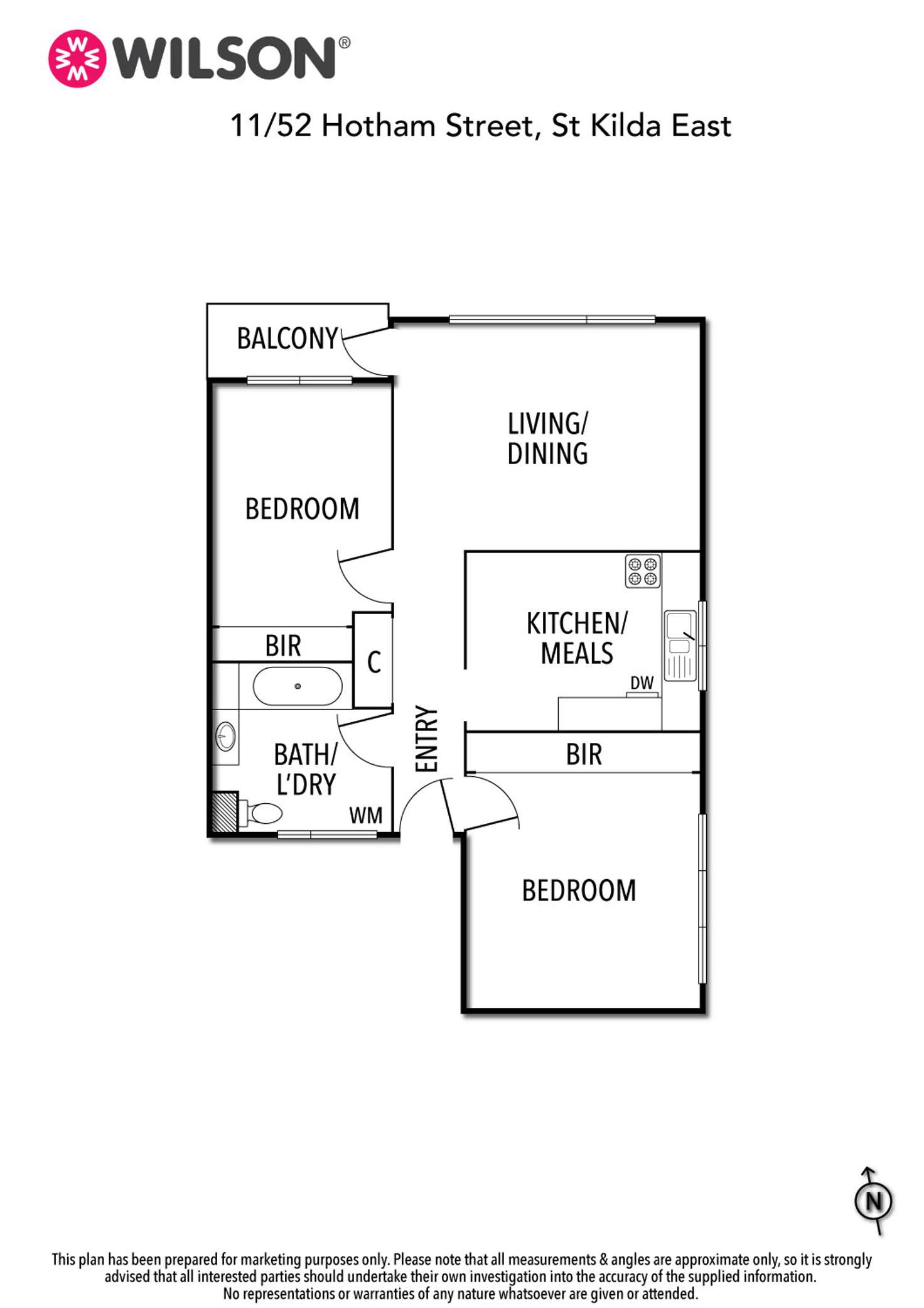 Floorplan of Homely apartment listing, 11/52 Hotham Street, St Kilda East VIC 3183