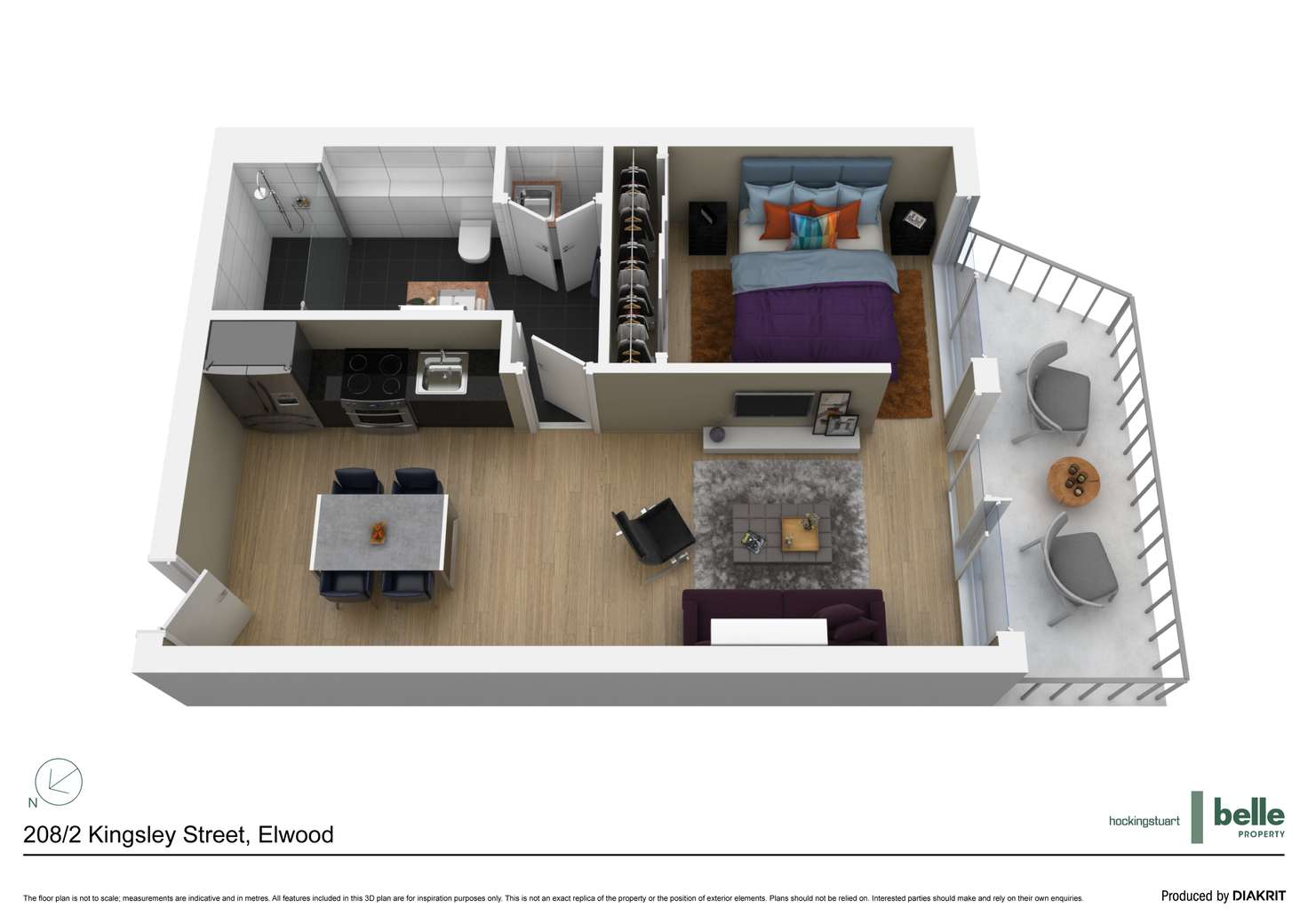 Floorplan of Homely apartment listing, 208/2 Kingsley Street, Elwood VIC 3184