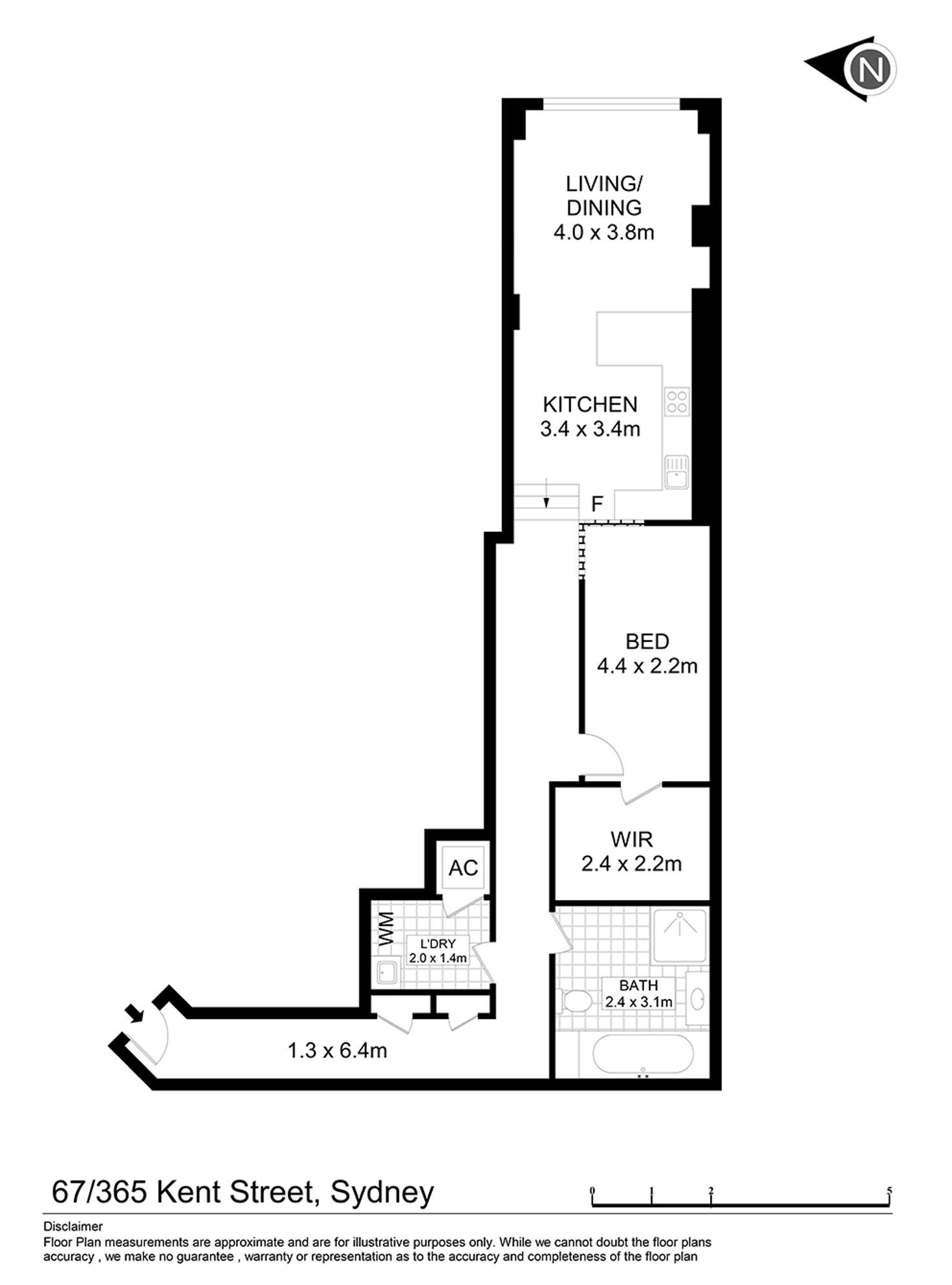 Floorplan of Homely apartment listing, 67/365 Kent Street, Sydney NSW 2000