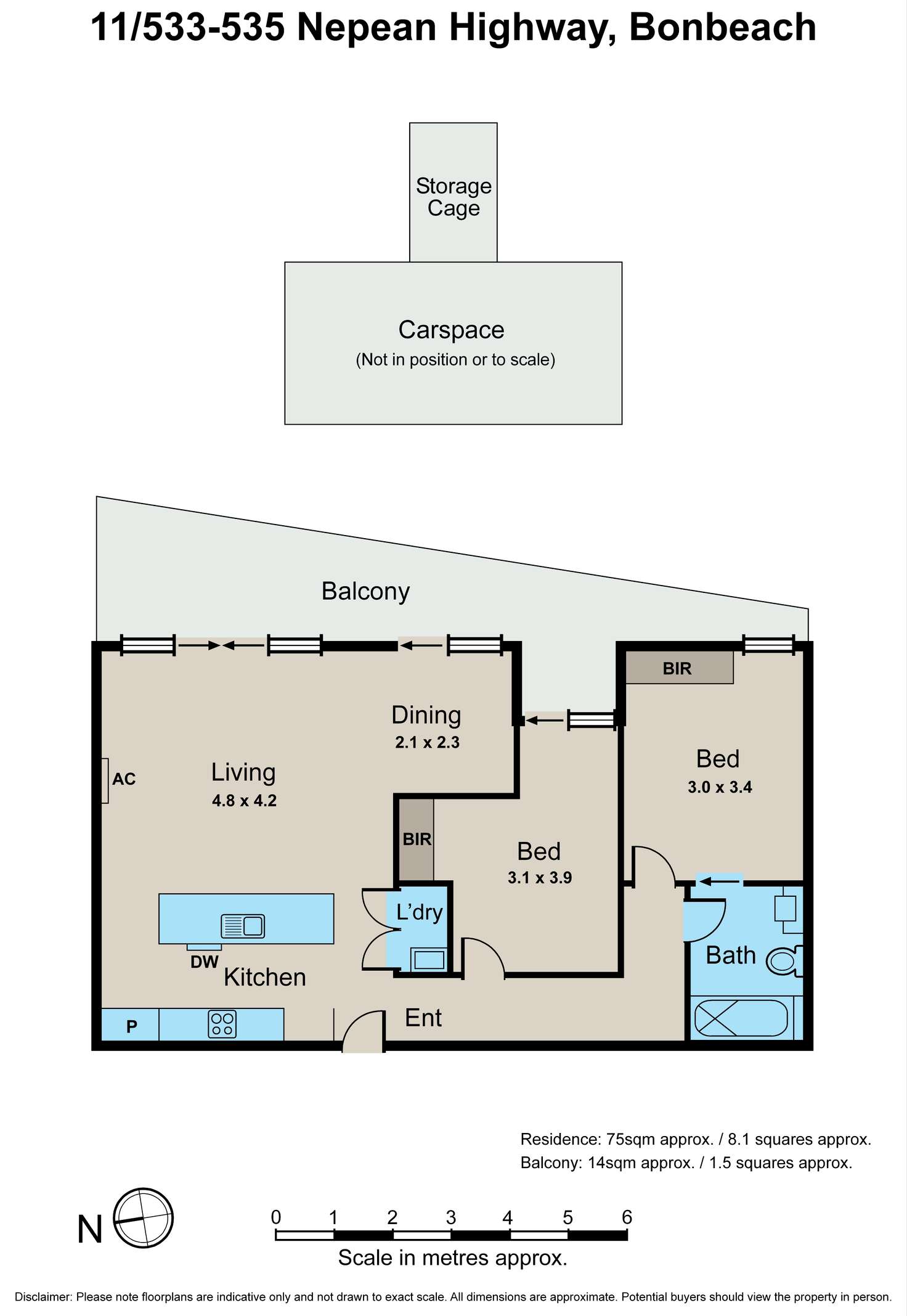 Floorplan of Homely apartment listing, 11/533-535 Nepean Highway, Bonbeach VIC 3196