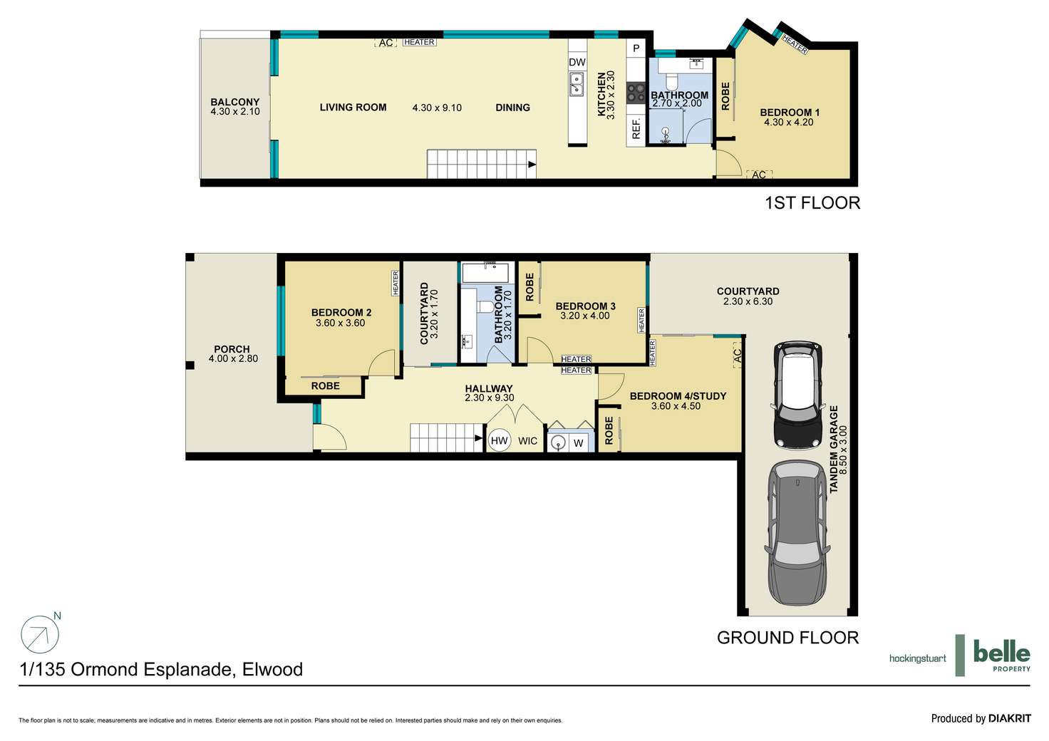 Floorplan of Homely townhouse listing, 1/135 Ormond Esplanade, Elwood VIC 3184