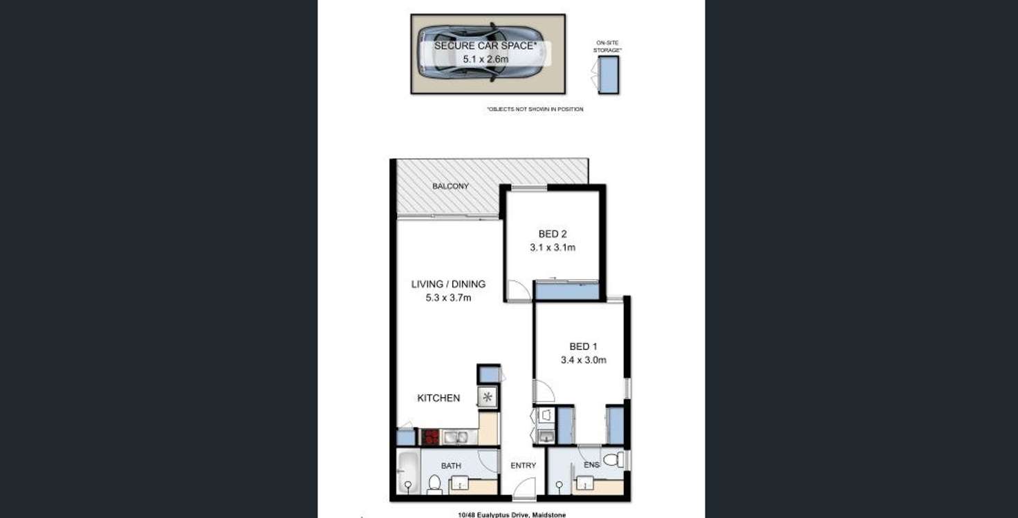 Floorplan of Homely apartment listing, 10/48 Eucalyptus Drive, Maidstone VIC 3012