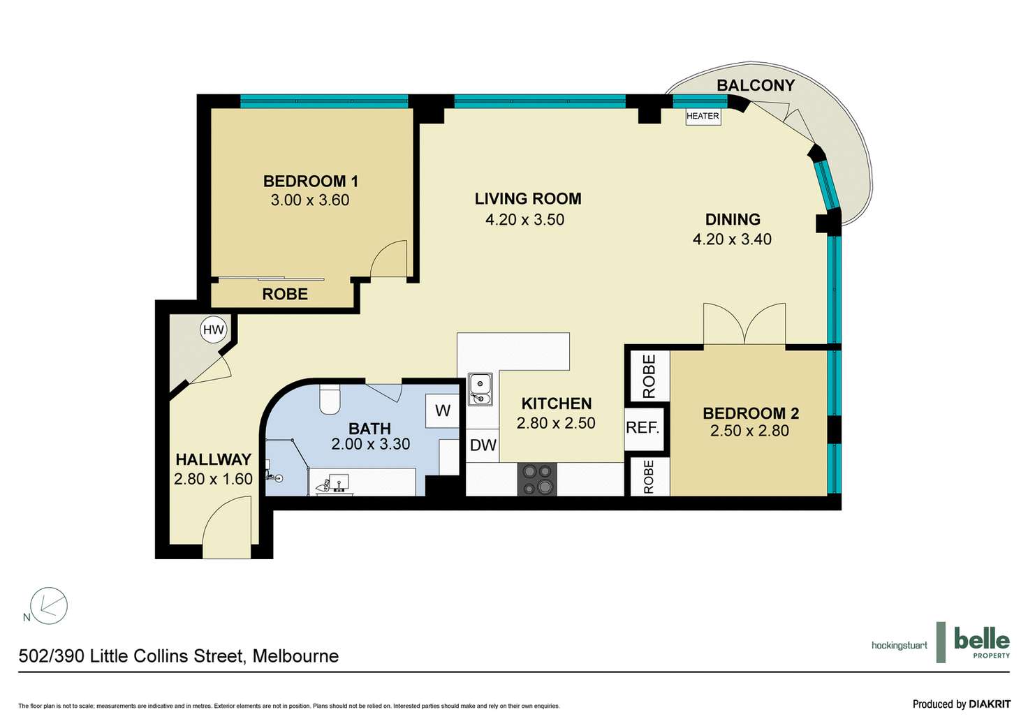 Floorplan of Homely apartment listing, 502/390 Little Collins Street, Melbourne VIC 3000
