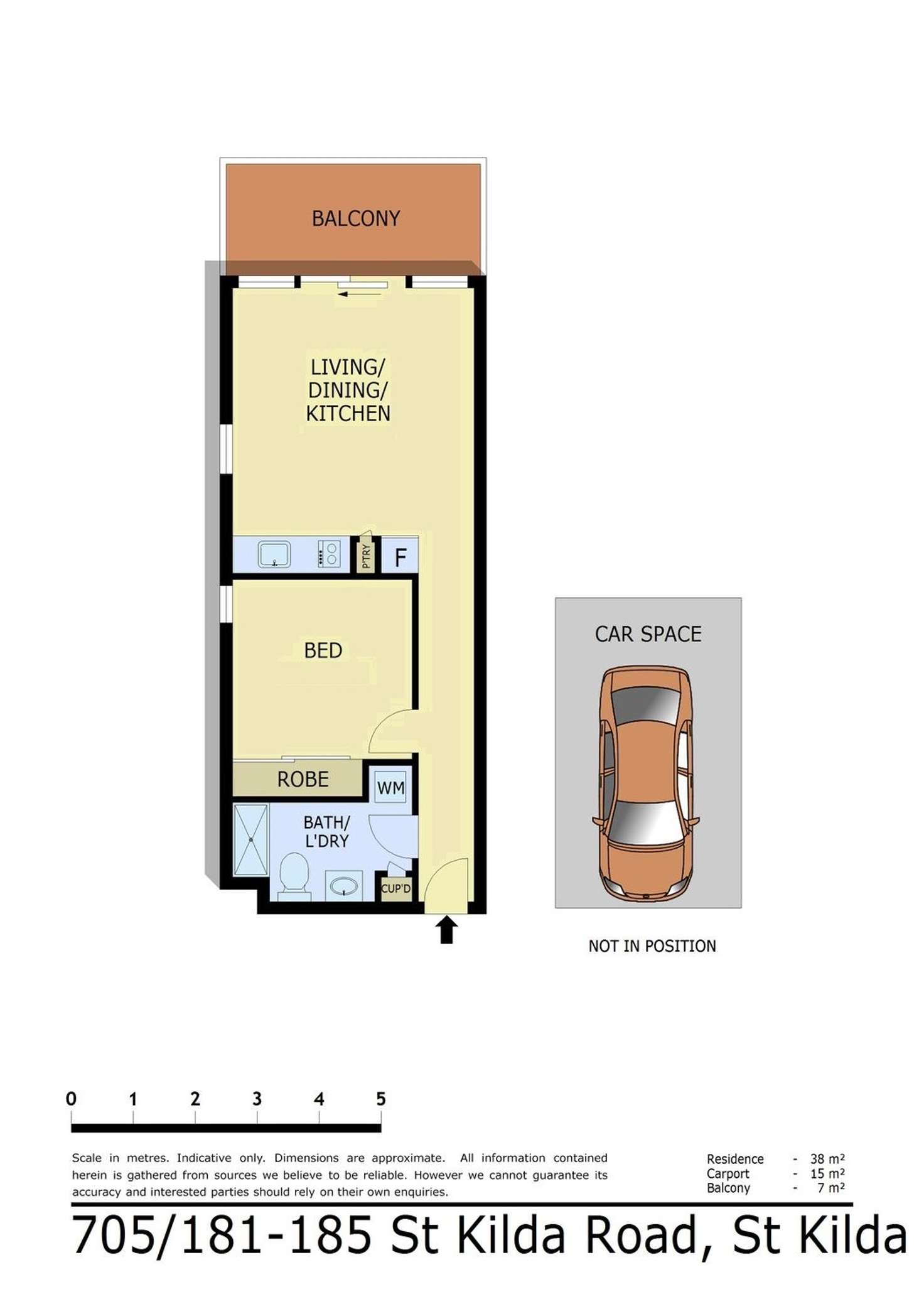Floorplan of Homely apartment listing, 705/181-185 St Kilda Road, St Kilda VIC 3182