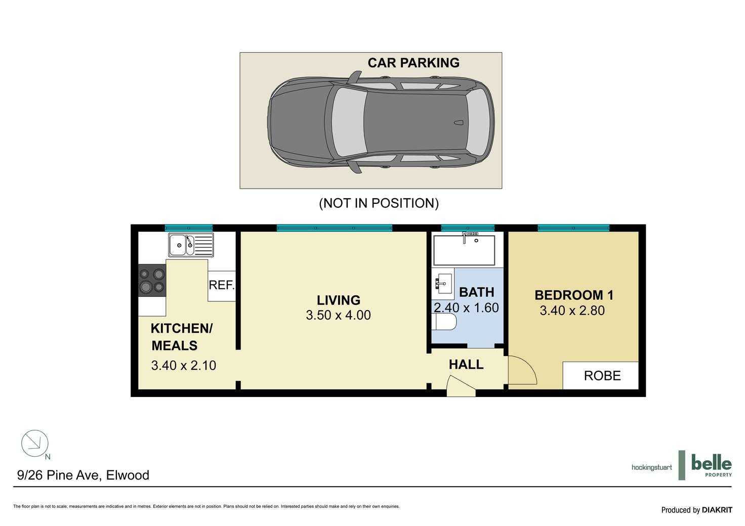 Floorplan of Homely apartment listing, 9/26 Pine Avenue, Elwood VIC 3184