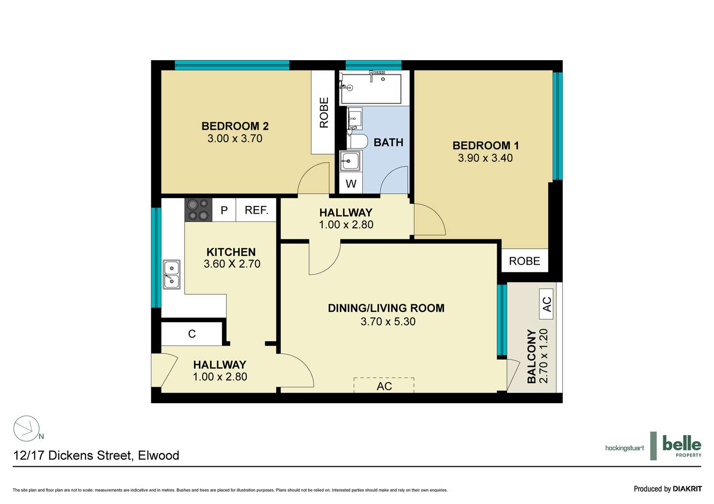 Floorplan of Homely apartment listing, 12/17 Dickens Street, Elwood VIC 3184