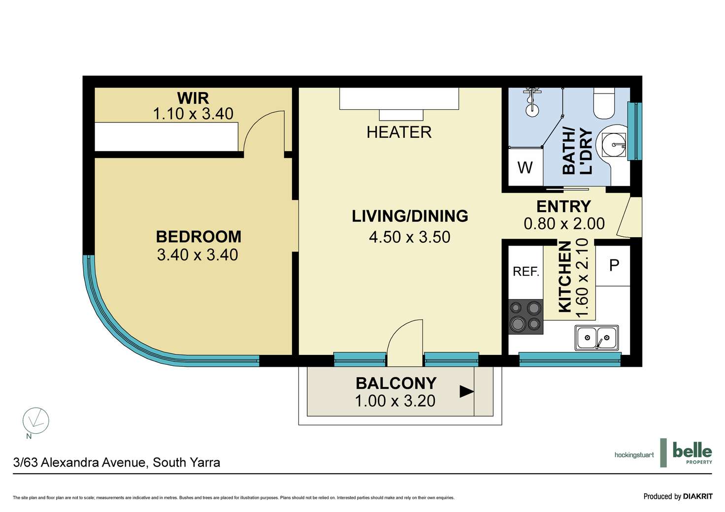 Floorplan of Homely apartment listing, 3/63 Alexandra Avenue, South Yarra VIC 3141