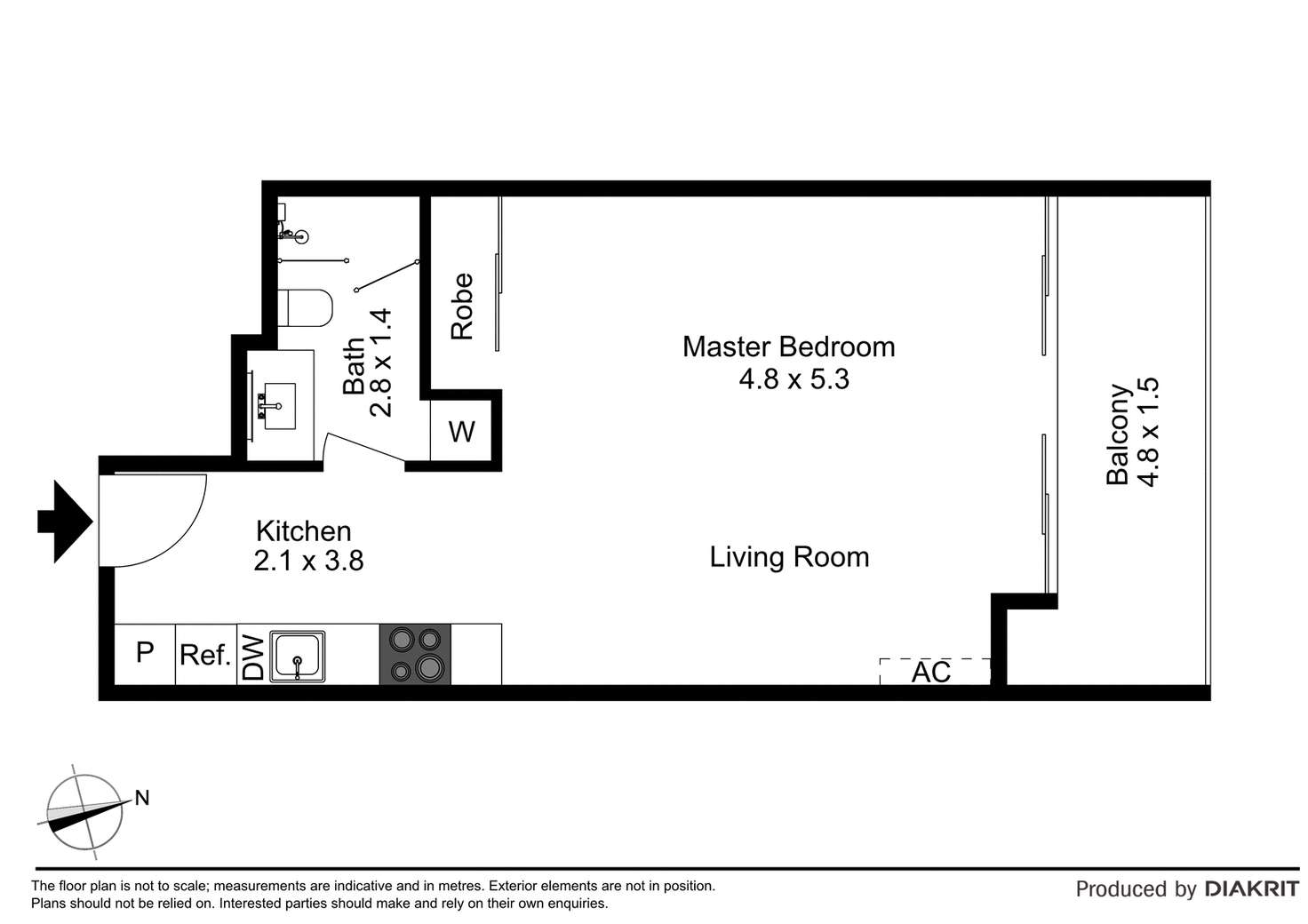 Floorplan of Homely studio listing, 113/40 Stanley Street, Collingwood VIC 3066