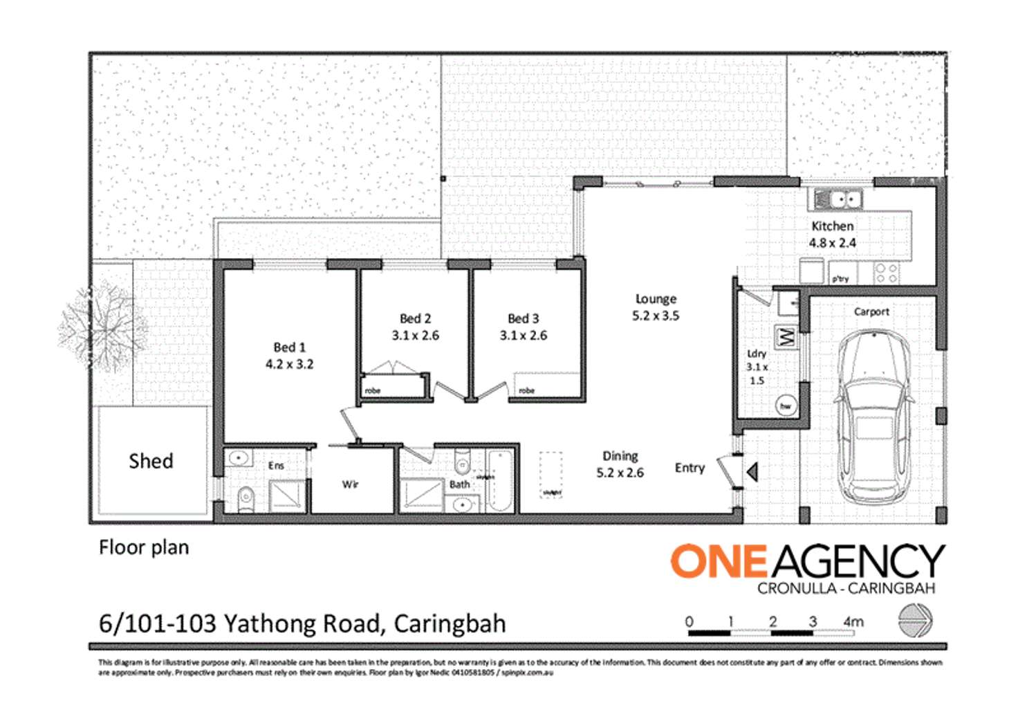Floorplan of Homely villa listing, 6/101 Yathong Road, Caringbah NSW 2229