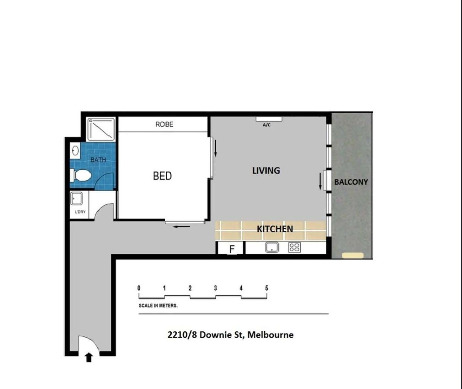 Floorplan of Homely apartment listing, 2210/8 Downie Street, Melbourne VIC 3000