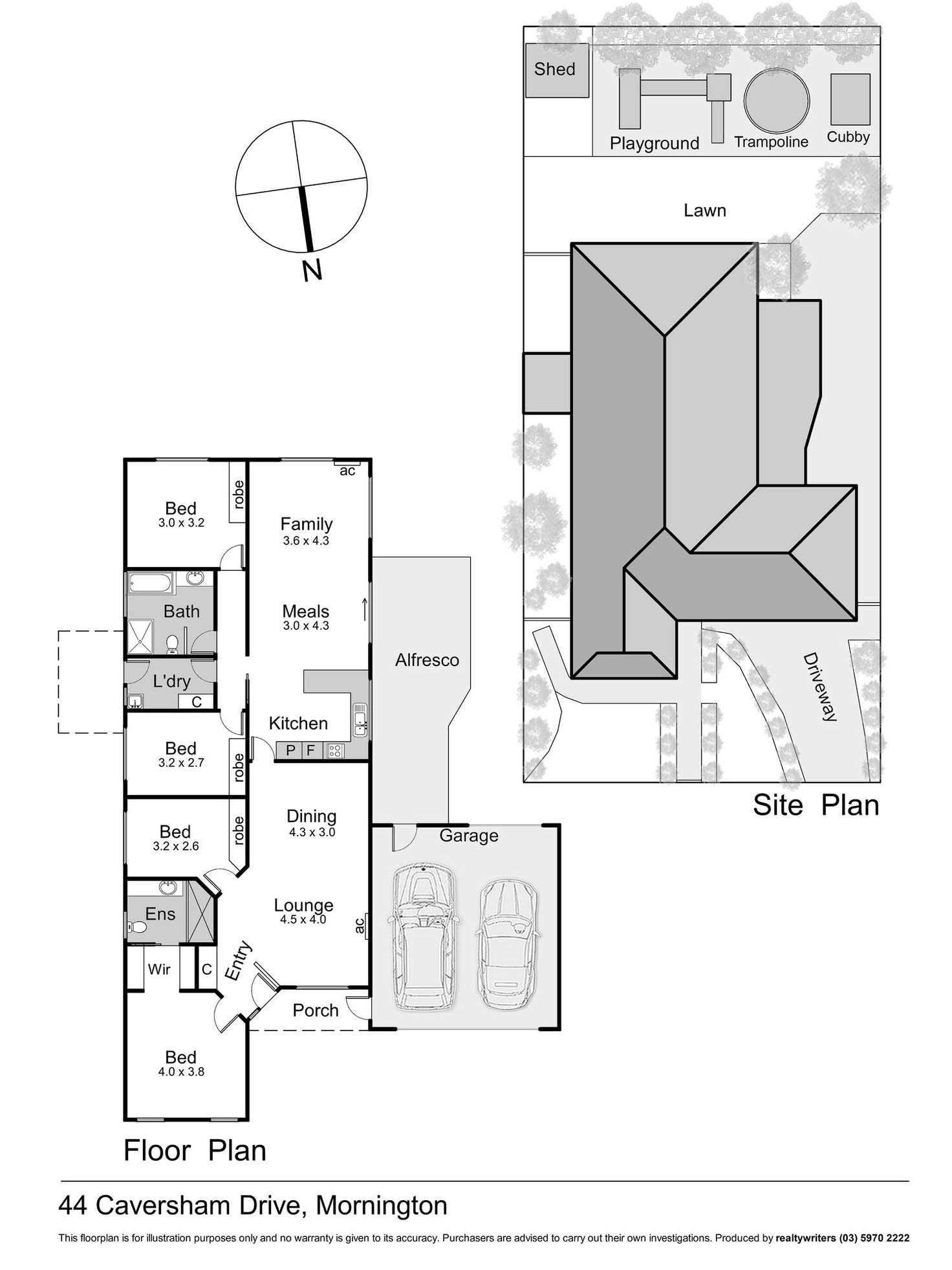 Floorplan of Homely house listing, 44 Caversham Drive, Mornington VIC 3931