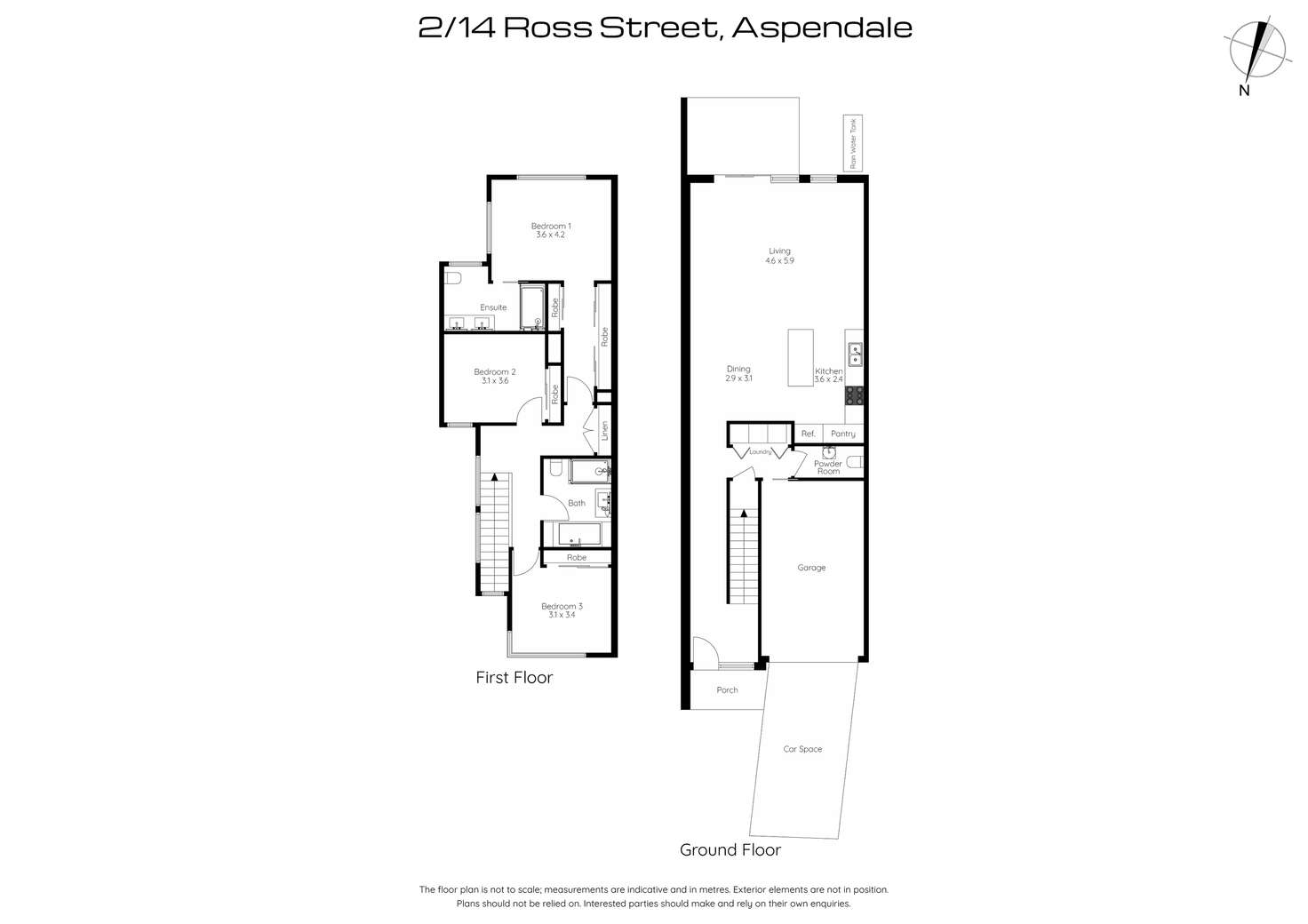Floorplan of Homely townhouse listing, 2/14 Ross Street, Aspendale VIC 3195