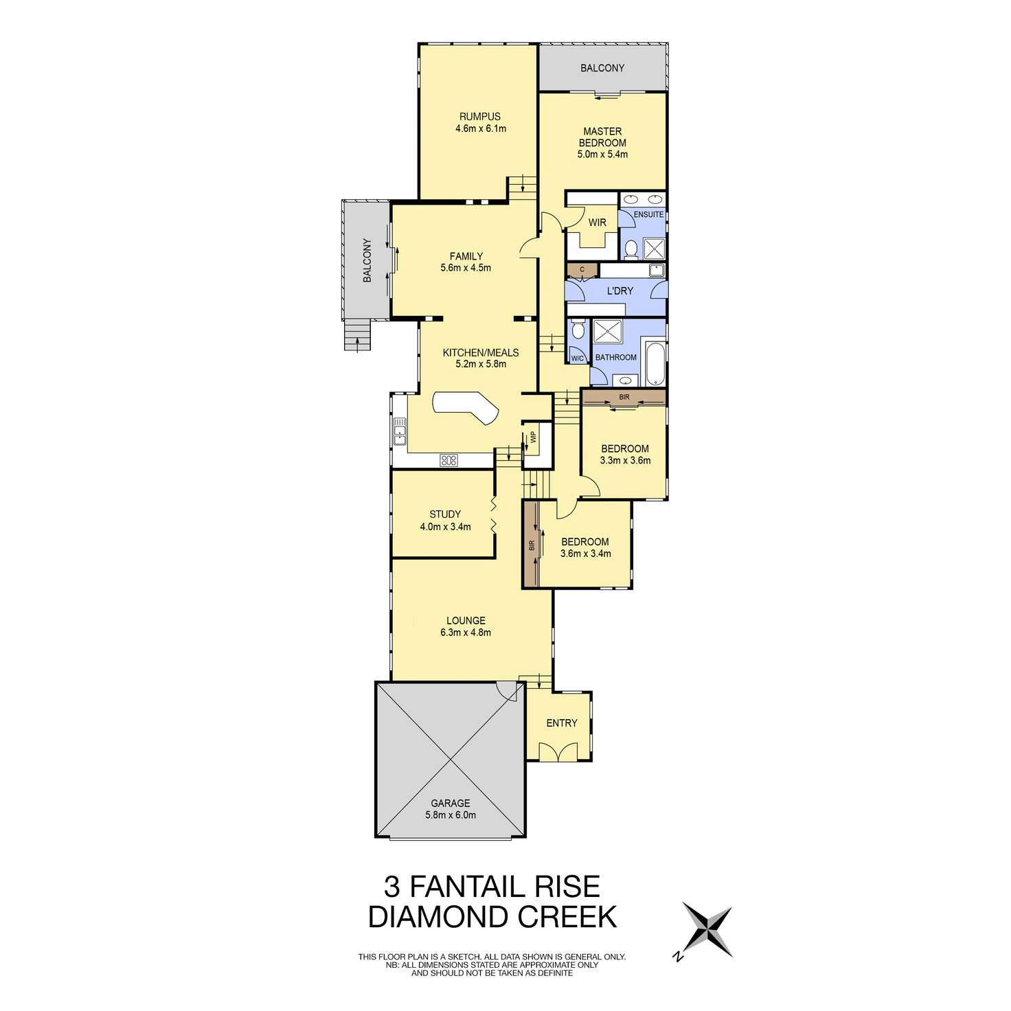 Floorplan of Homely house listing, 3 Fantail Rise, Diamond Creek VIC 3089