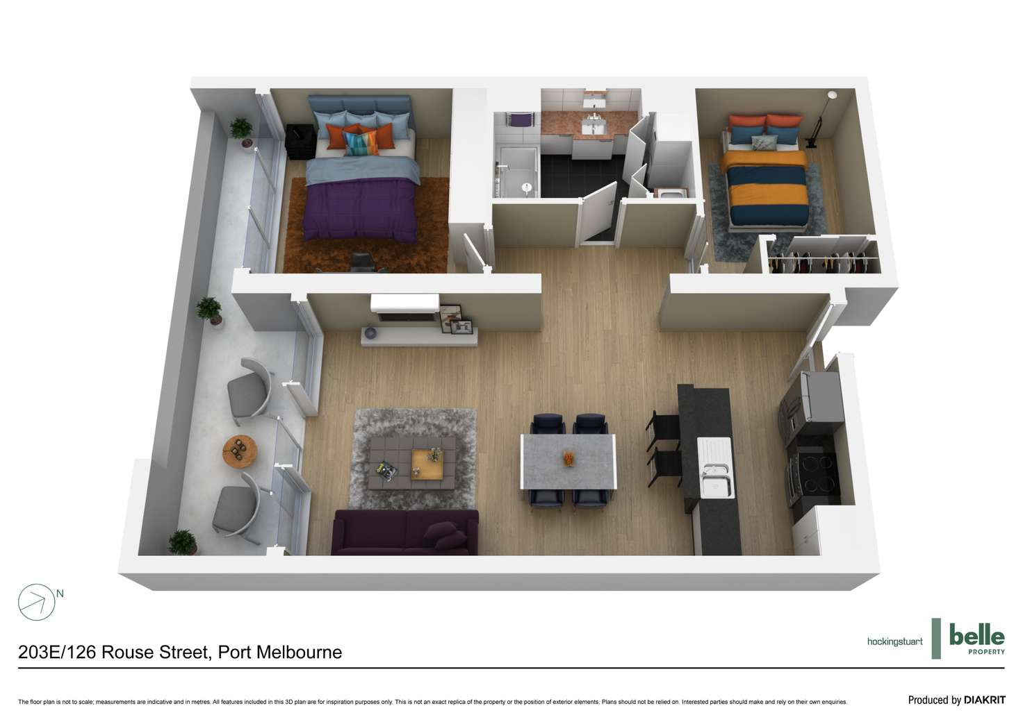 Floorplan of Homely apartment listing, 203E/126 Rouse Street, Port Melbourne VIC 3207