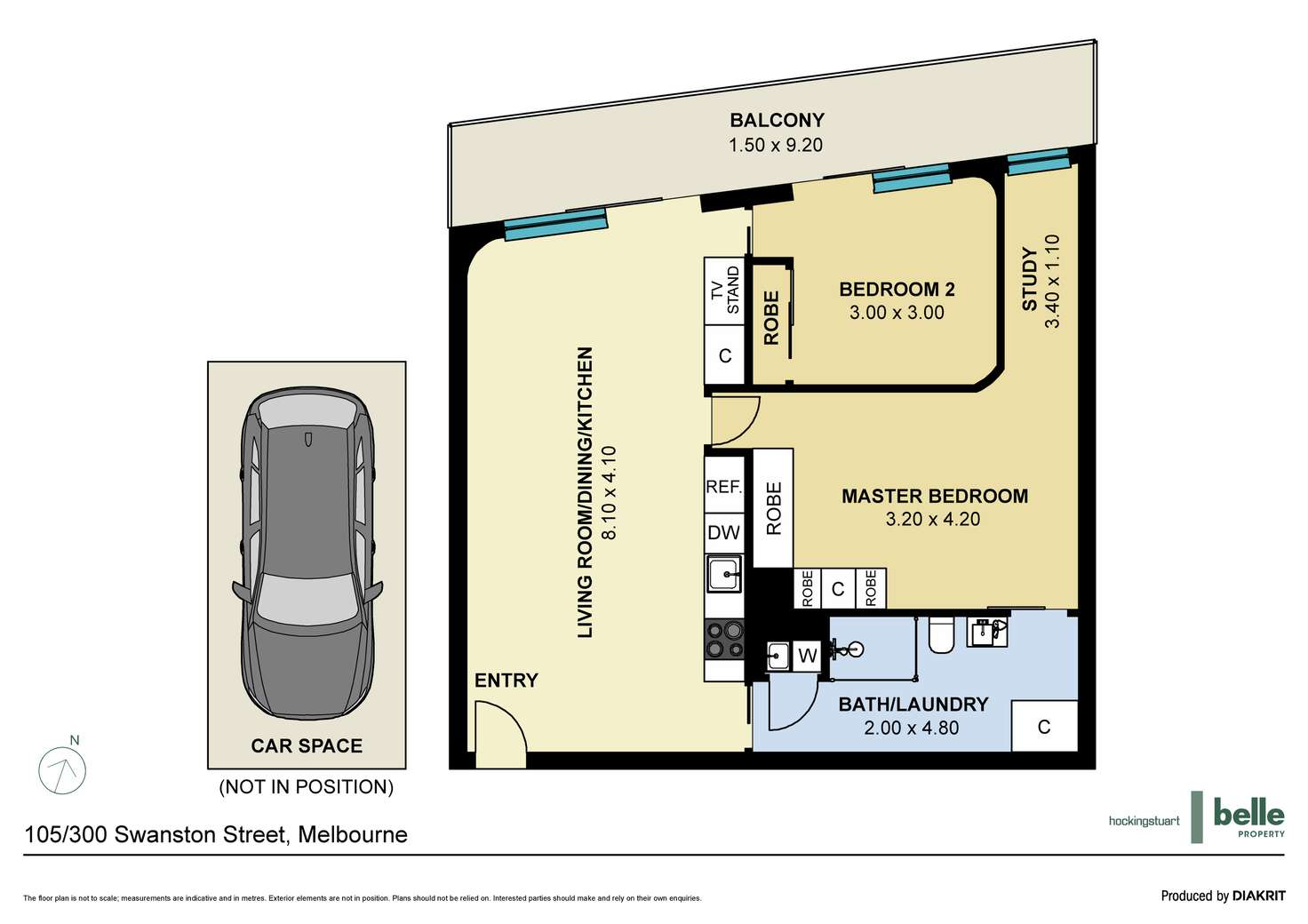 Floorplan of Homely apartment listing, 105/300 Swanston Street, Melbourne VIC 3000