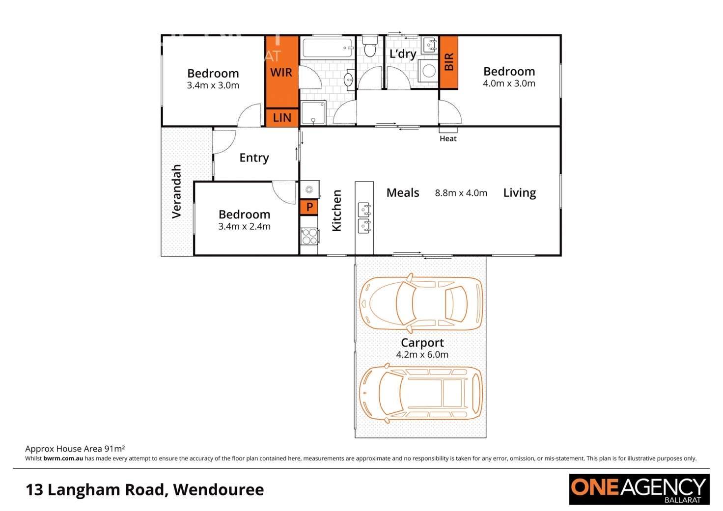 Floorplan of Homely house listing, 13 Langham Road, Wendouree VIC 3355