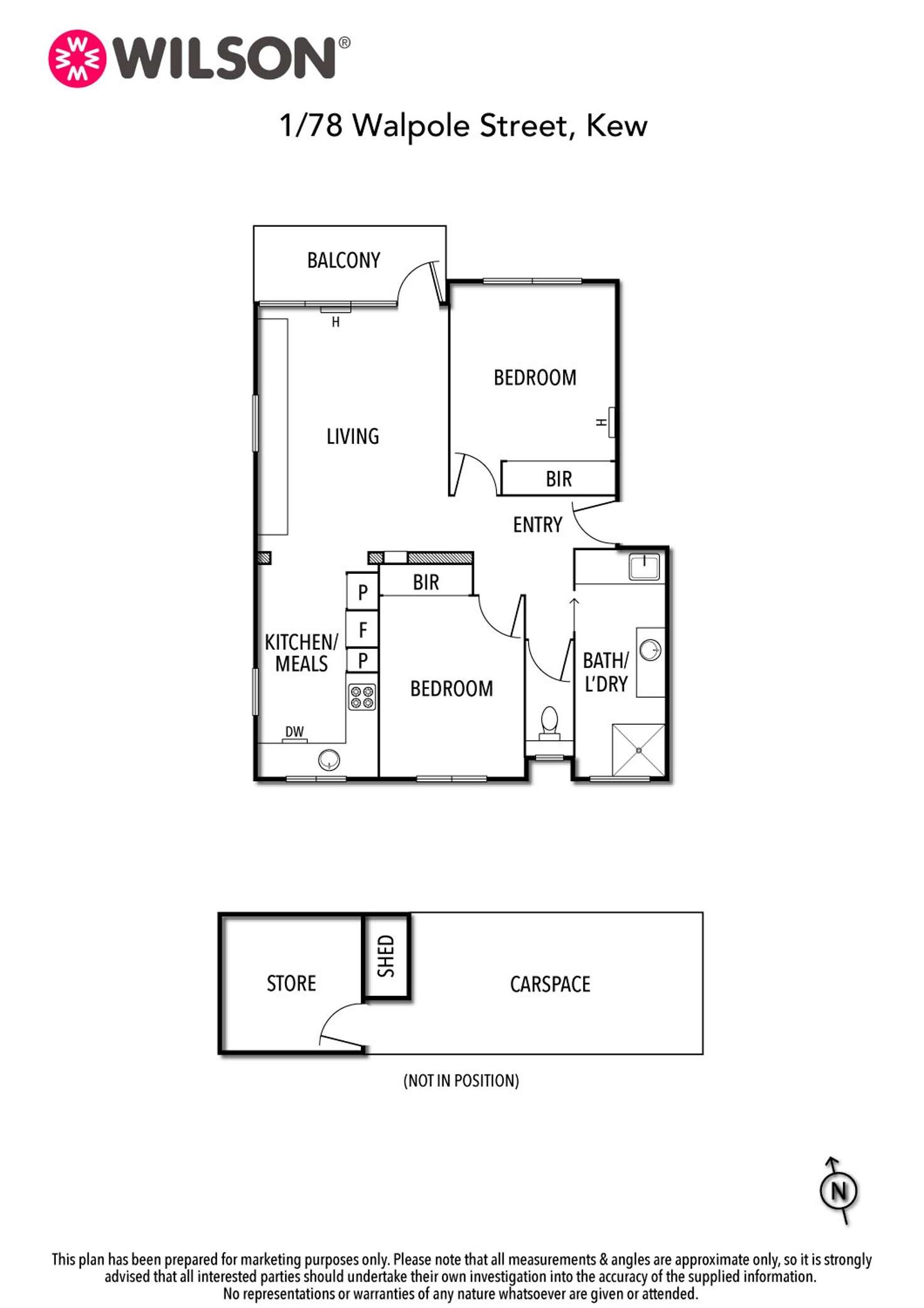 Floorplan of Homely apartment listing, 1/78 Walpole Street, Kew VIC 3101