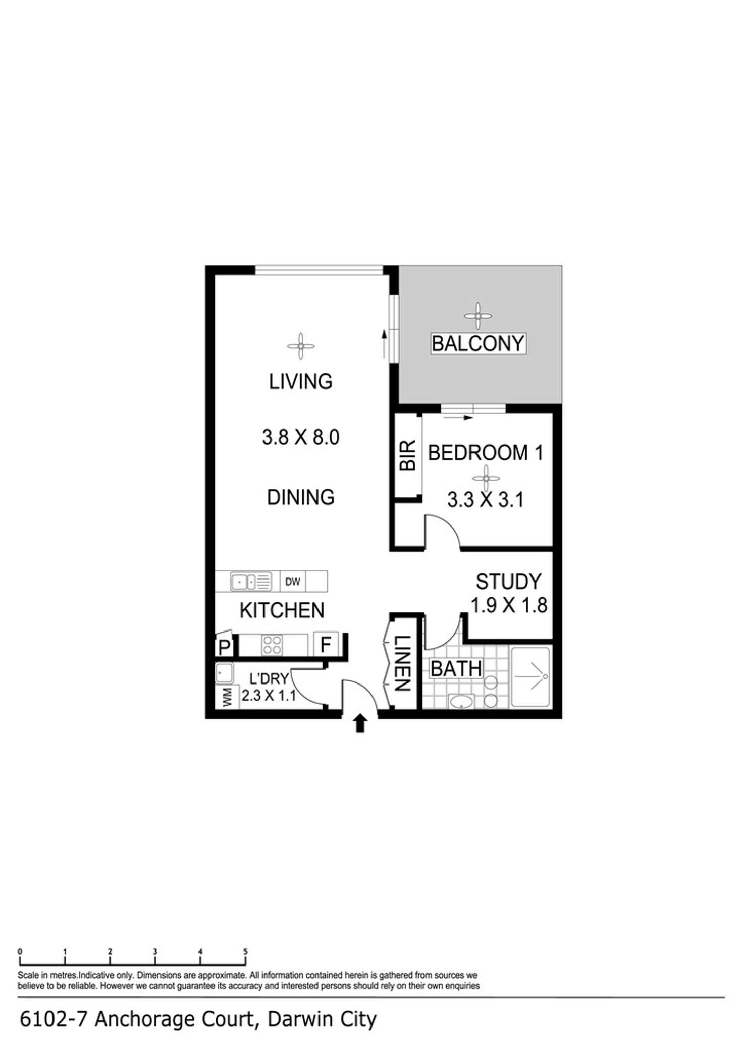 Floorplan of Homely apartment listing, 6102/7 Anchorage Court, Darwin City NT 800