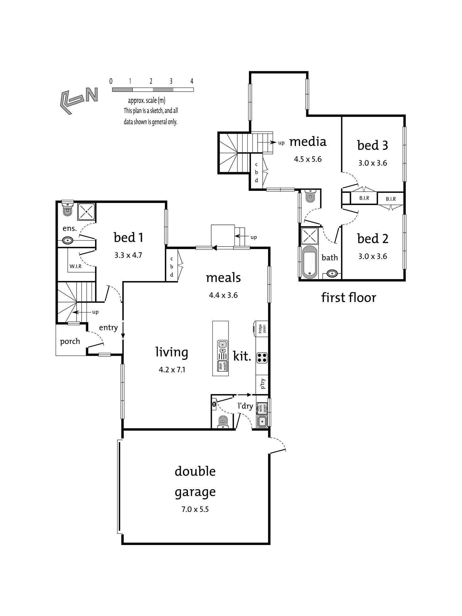 Floorplan of Homely townhouse listing, 3/68 Wonga Road, Ringwood VIC 3134