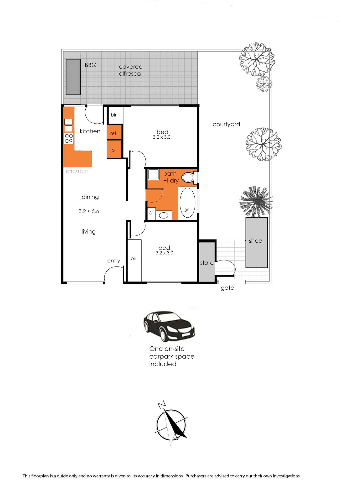 Floorplan of Homely unit listing, 4/8A Carder Avenue, Seaford VIC 3198